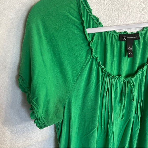 INC International Concepts Green Flutter Sleeve Blouse - Picture 2 of 5